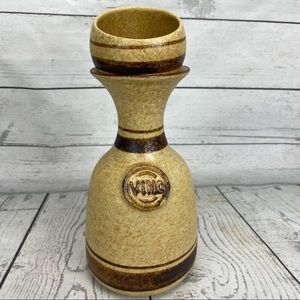 Vintage Robert Maxwell Pottery Craft Tumble Up Set Decanter & Cup Vino MCM Wine